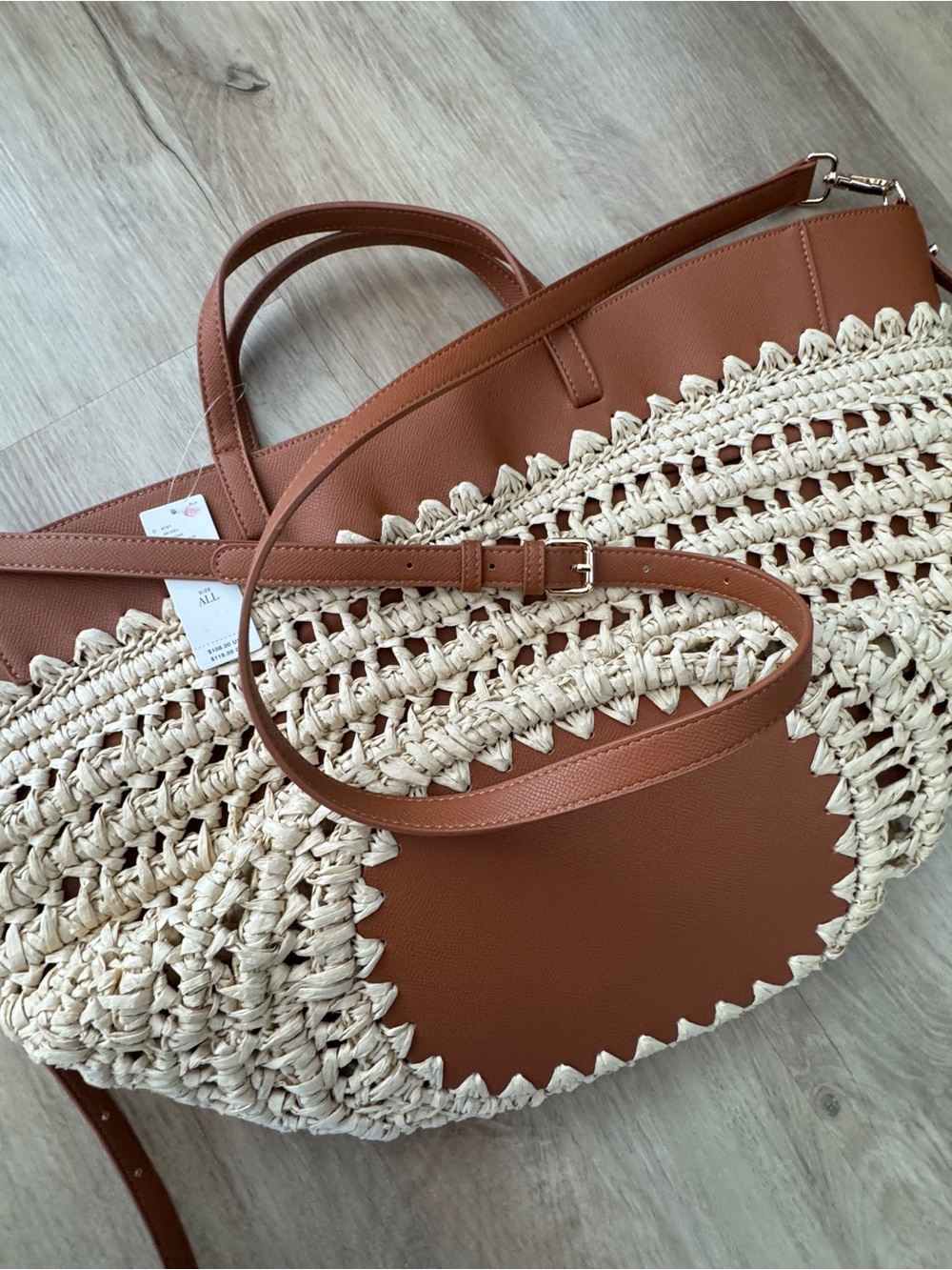 Anthropologie Raffia Tote Bag NWT - Picture 9 of 9